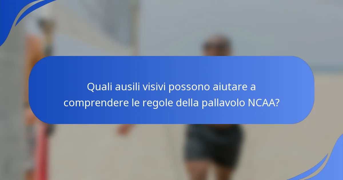 Quali ausili visivi possono aiutare a comprendere le regole della pallavolo NCAA?